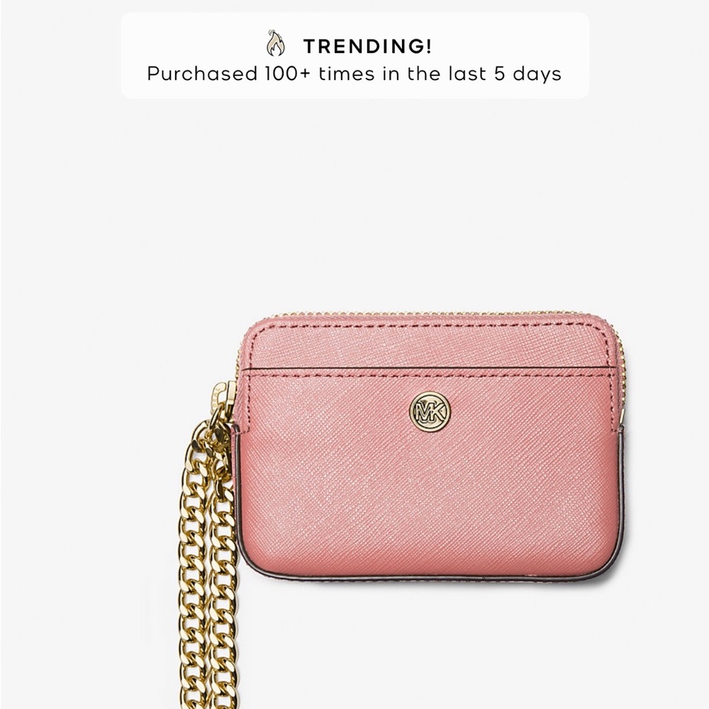 Michael Kors Pink and Gold Clutch